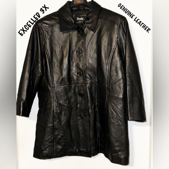 Excelled Genuine Leather Black Jacket EUC 3X - Picture 1 of 9